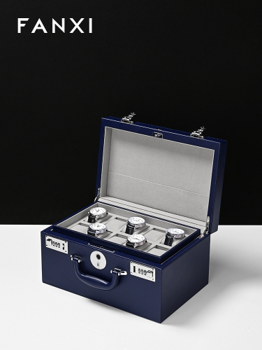X072 High-Security Leather Watch Storage Box 8 10 Slot Watch Organizer with Fingerprint Lock