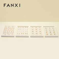 FANXI P189 High-level unique jewelry display tray PU leather ring necklace earring bracelet counter display tray