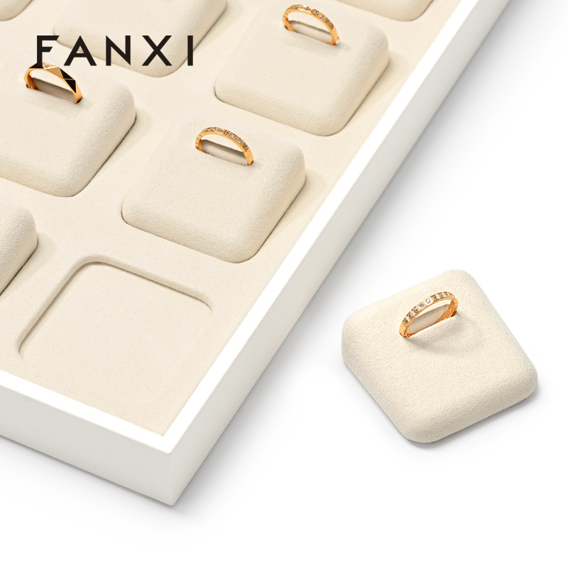 FANXI P189 High-level unique jewelry display tray PU leather ring necklace earring bracelet counter display tray