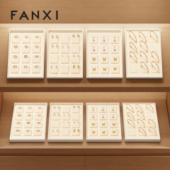 FANXI P189 High-level unique jewelry display tray PU leather ring necklace earring bracelet counter display tray