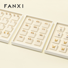FANXI P189 High-level unique jewelry display tray PU leather ring necklace earring bracelet counter display tray