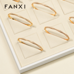 FANXI P189 High-level unique jewelry display tray PU leather ring necklace earring bracelet counter display tray