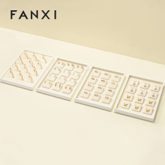 FANXI P189 High-level unique jewelry display tray PU leather ring necklace earring bracelet counter display tray