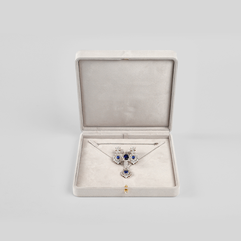 Suede Jewelry Box Packaging for Fine Jewelry Rings Necklaces Bracelets