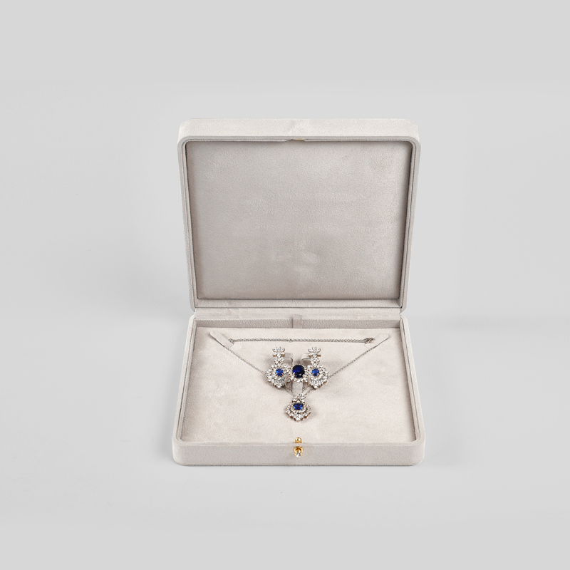 Suede Jewelry Box Packaging for Fine Jewelry Rings Necklaces Bracelets
