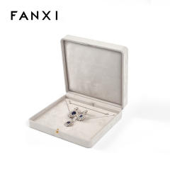 Suede Jewelry Box Packaging for Fine Jewelry Rings Necklaces Bracelets