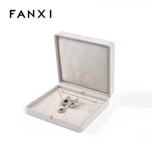 Suede Jewelry Box Packaging for Fine Jewelry Rings Necklaces Bracelets