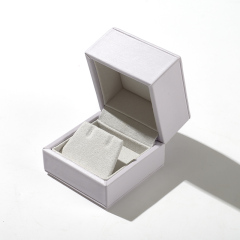 Custom Fashionable Classic Luxury PU Leather Microfiber Hot Sale Double Ring Box Jewelry Box