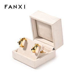High End Jewelry Box Custom Logo Ring Box Wedding Earring Bracelet Necklace Suede Jewelry Box Packaging Luxury