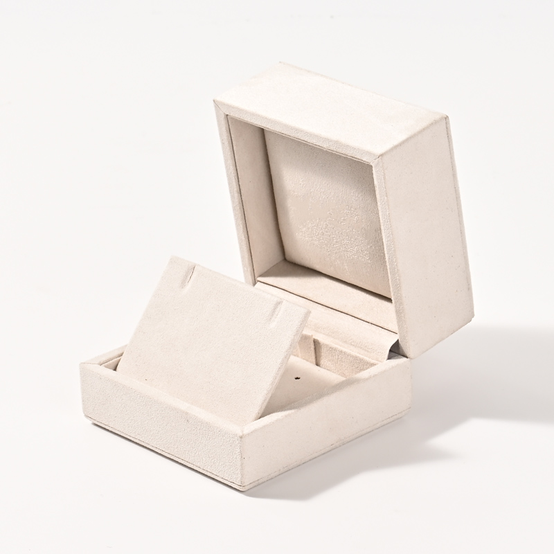 High End Jewelry Box Custom Logo Ring Box Wedding Earring Bracelet Necklace Suede Jewelry Box Packaging Luxury