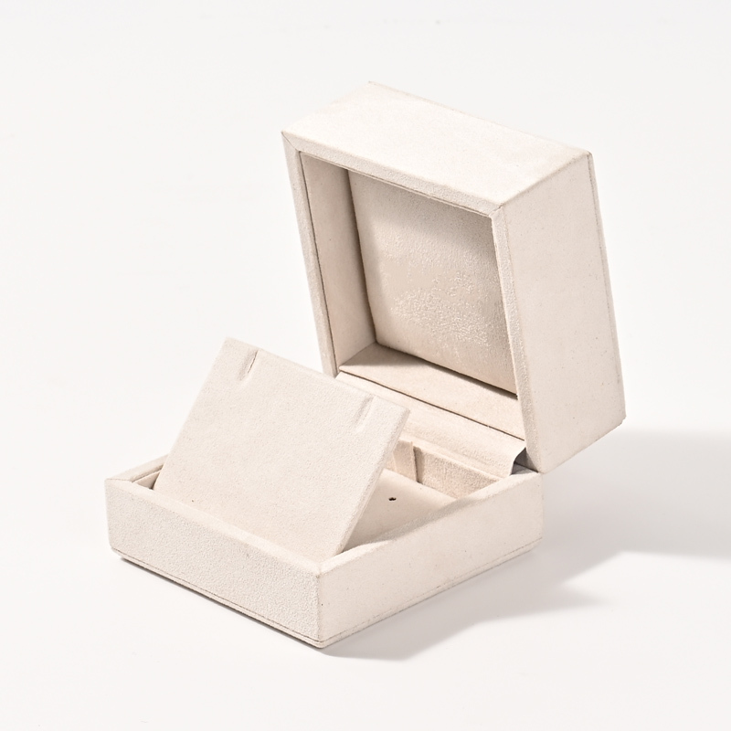 High End Jewelry Box Custom Logo Ring Box Wedding Earring Bracelet Necklace Suede Jewelry Box Packaging Luxury