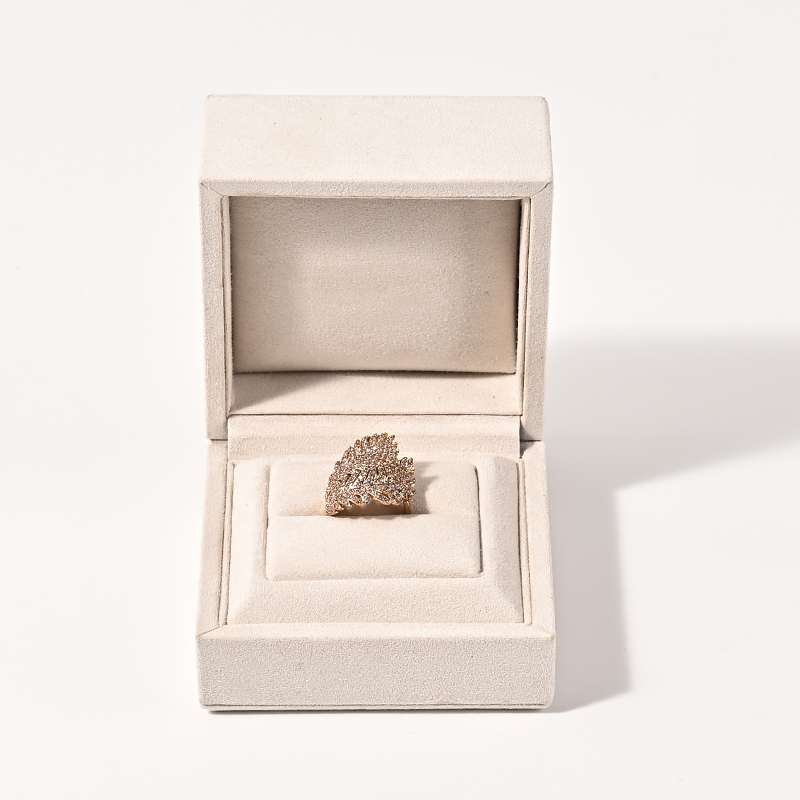 Custom High End Wedding Black Ring Suede Diamond Ring Earring Jewelry Gift Box