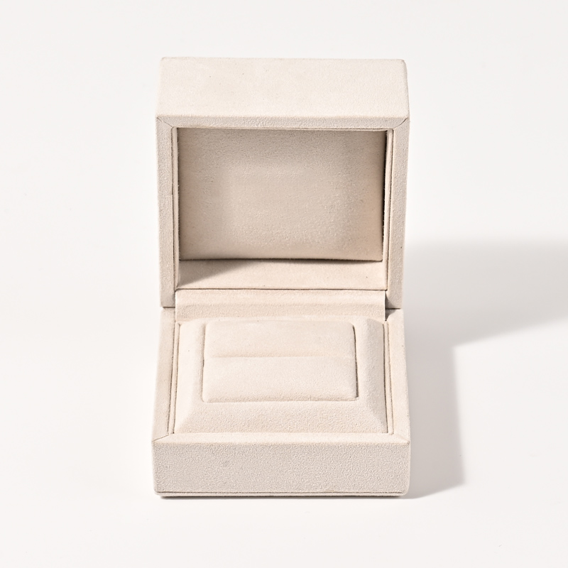 Custom High End Wedding Black Ring Suede Diamond Ring Earring Jewelry Gift Box