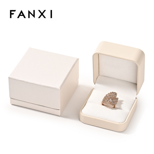 Custom Luxury PU Leather Engagement Ring Box Ring Jewelry Box Rings Package