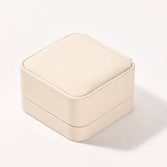 Professional Custom Elegant Jewelry Package Box Suede Wedding Double Ring Boxes for Packaging