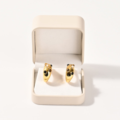 Professional Custom Elegant Jewelry Package Box Suede Wedding Double Ring Boxes for Packaging