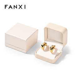 Professional Custom Elegant Jewelry Package Box Suede Wedding Double Ring Boxes for Packaging