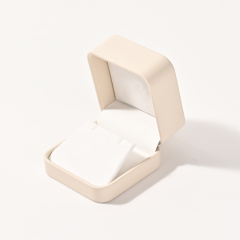 Professional Custom Elegant Jewelry Package Box Suede Wedding Double Ring Boxes for Packaging