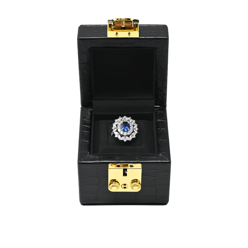 H184 Jewellery Box Wholesale Square Jewelry Packaging Box Custom Logo Gift Earring Pendant Quality Microfiber Jewelry Packing
