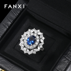 H184 Jewellery Box Wholesale Square Jewelry Packaging Box Custom Logo Gift Earring Pendant Quality Microfiber Jewelry Packing