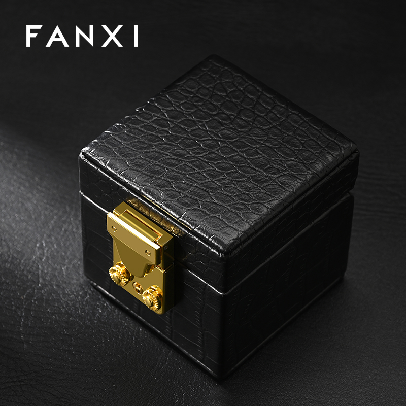 H184 Jewellery Box Wholesale Square Jewelry Packaging Box Custom Logo Gift Earring Pendant Quality Microfiber Jewelry Packing