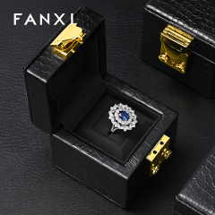 H184 Jewellery Box Wholesale Square Jewelry Packaging Box Custom Logo Gift Earring Pendant Quality Microfiber Jewelry Packing