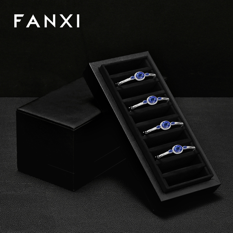 H185 Wholesale Custom Logo Luxury Velvet Gift Jewelry Packaging Box for Bracelet Storage Box