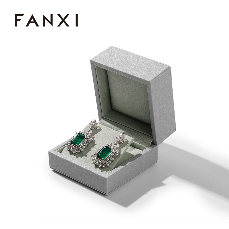 Custom Luxury Grey Ring Earring Bracelet Necklace Gift Packaging Jewelry Box