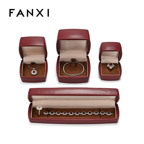 Ring Earring Necklace Bracelet Jewellery Boxes Customize Leather Jewelry Packaging Box with Logo