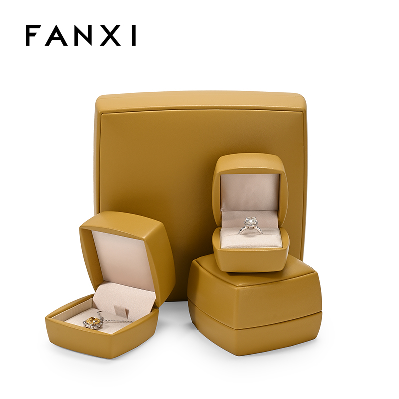 Ring Earring Necklace Bracelet Jewellery Boxes Customize Leather Jewelry Packaging Box with Logo