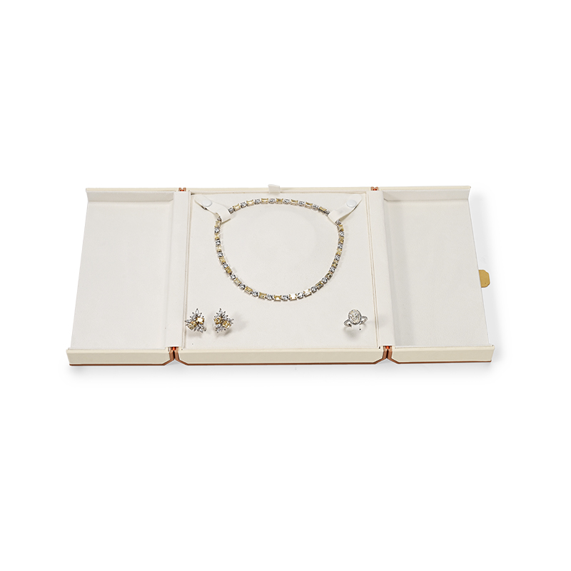Wholesale Multiple Color Microfiber Necklace Double Open Customizes Jewellery Box Display Diamond Earrings Packaging Boxes
