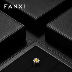 H189 Custom Large Black PU Leather Book Design Fashionable Gift Jewelry Box Organizer Storage Case Pouch Packaging Holder