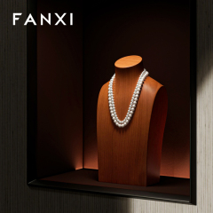 SM238 Wooden Jewelry Bust Solid Wood Model Necklace Display Stand Jewelry Store Window Display Stand