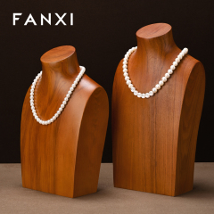 SM238 Wooden Jewelry Bust Solid Wood Model Necklace Display Stand Jewelry Store Window Display Stand