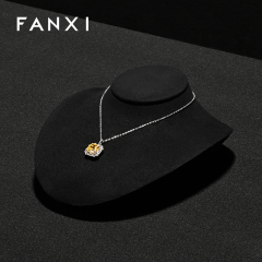 RX111 Microfiber Window Showcase Necklace Jewelry Display Props High-Grade Microfiber Jewelry Bust