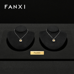 RX111 Microfiber Window Showcase Necklace Jewelry Display Props High-Grade Microfiber Jewelry Bust
