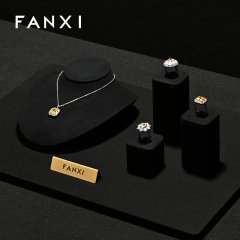 RX111 Microfiber Window Showcase Necklace Jewelry Display Props High-Grade Microfiber Jewelry Bust