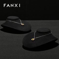 RX111 Microfiber Window Showcase Necklace Jewelry Display Props High-Grade Microfiber Jewelry Bust