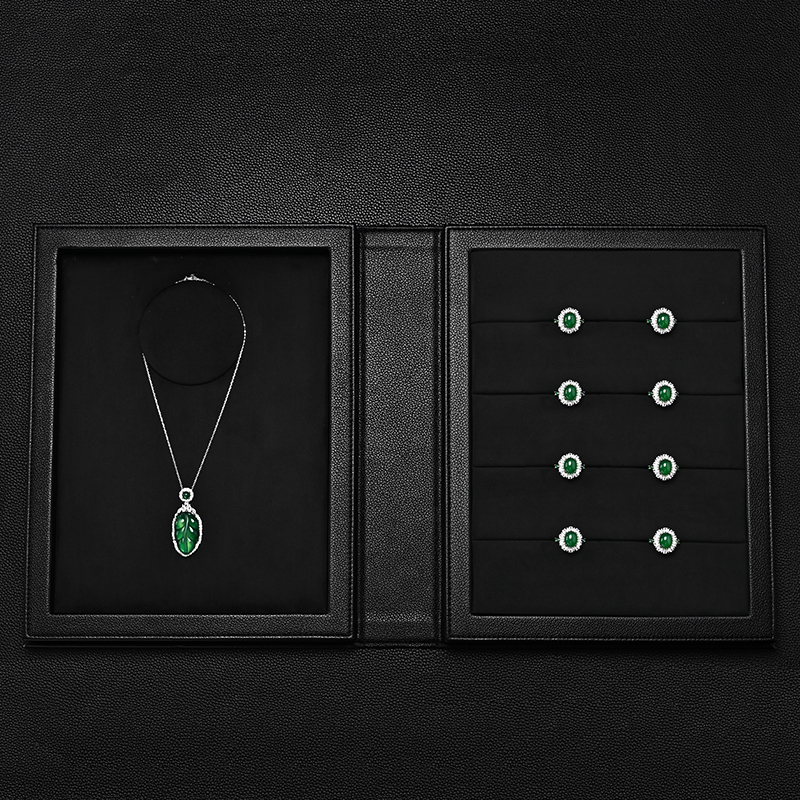 H188-189 Custom Logo Book Magnetic Jewelry Box Leather Velvet Small Jewellery Earring Bracelet Necklace Ring Gift Case Organizer