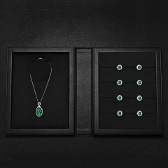 H188-189 Custom Logo Book Magnetic Jewelry Box Leather Velvet Small Jewellery Earring Bracelet Necklace Ring Gift Case Organizer