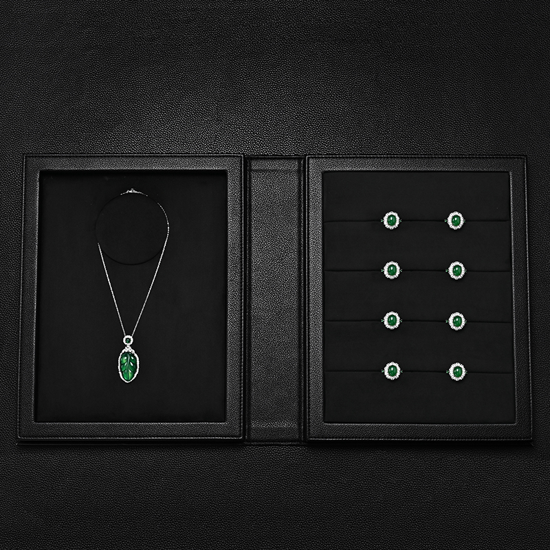 H188-189 Custom Logo Book Magnetic Jewelry Box Leather Velvet Small Jewellery Earring Bracelet Necklace Ring Gift Case Organizer