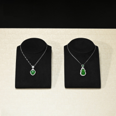 RX116 Custom Printed Jewelry Display Set Busts Black Microfiber Jewelry Display Stands