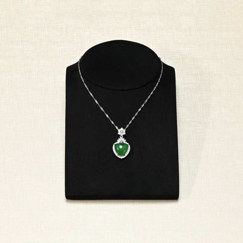 RX116 Custom Printed Jewelry Display Set Busts Black Microfiber Jewelry Display Stands