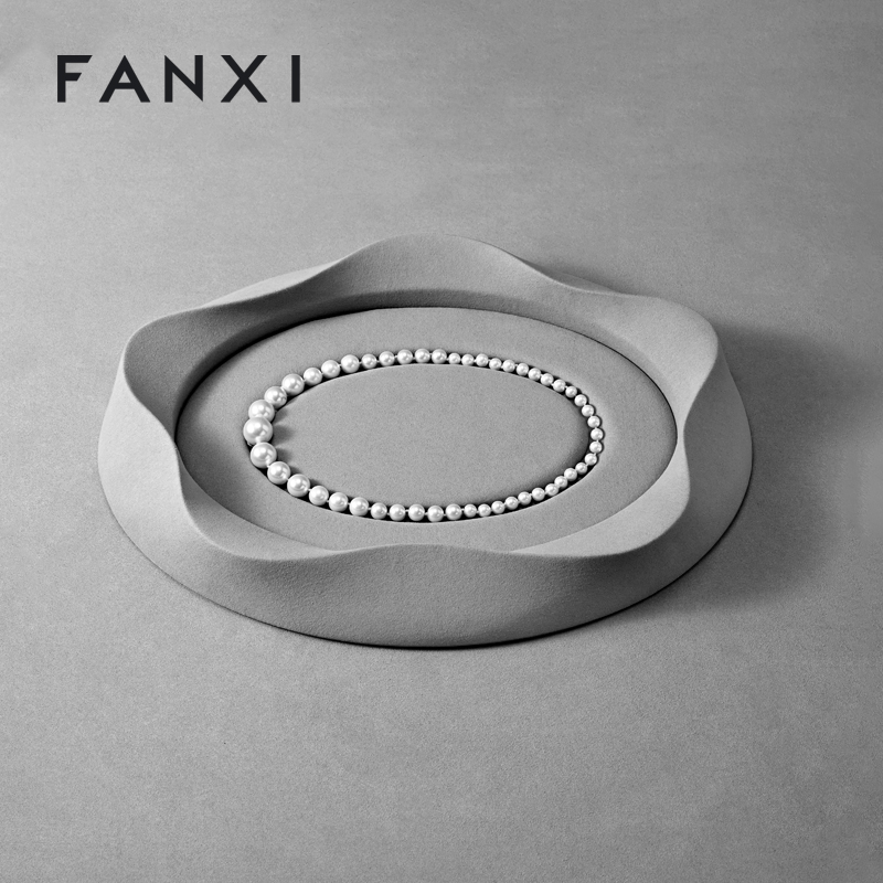P221 Jewelry Plates Multi-shape Jewelry Tray Microfiber Jewelry Necklace Pendant Display Trays