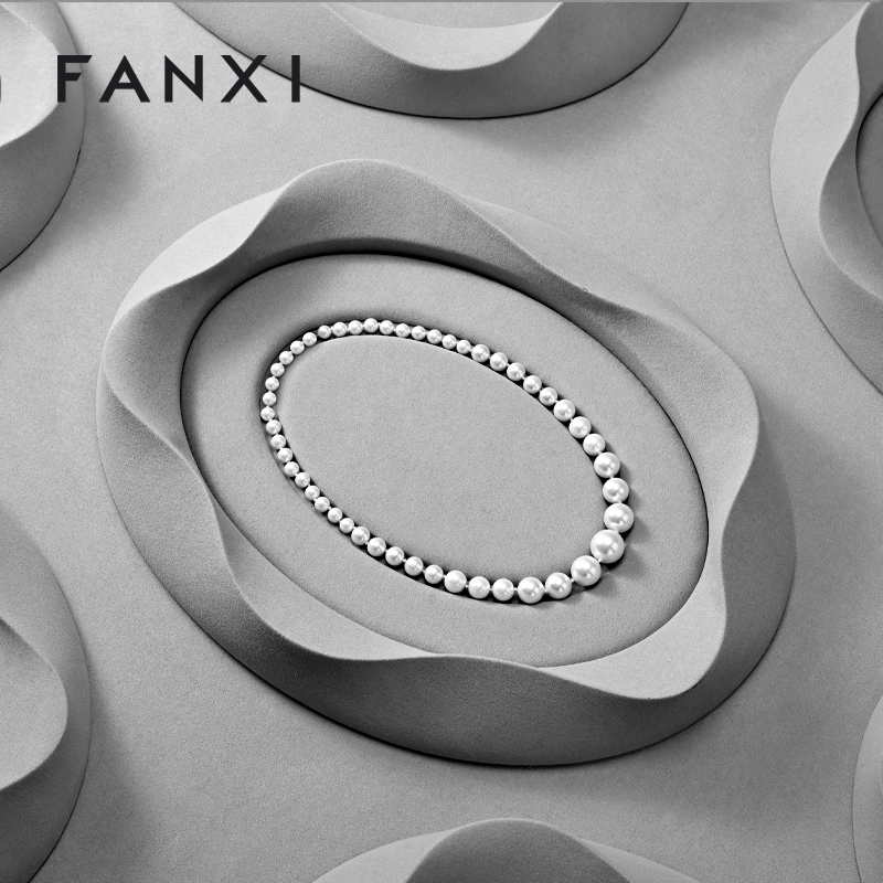 P221 Jewelry Plates Multi-shape Jewelry Tray Microfiber Jewelry Necklace Pendant Display Trays