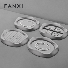P221 Jewelry Plates Multi-shape Jewelry Tray Microfiber Jewelry Necklace Pendant Display Trays