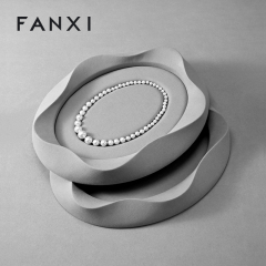P221 Jewelry Plates Multi-shape Jewelry Tray Microfiber Jewelry Necklace Pendant Display Trays