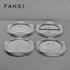 P221 Jewelry Plates Multi-shape Jewelry Tray Microfiber Jewelry Necklace Pendant Display Trays