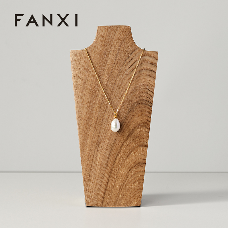 SM241 Solid Wood Vertical Necklace Jewelry Display Wood Necklace Display Stand