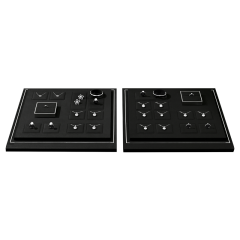 TT537 Luxury Black Microfiber Necklace Ring Earring Display Set